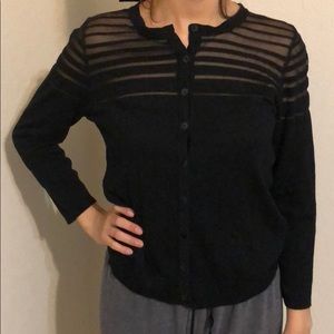 August Sill Heritage Black Button Up BLOUSE size M